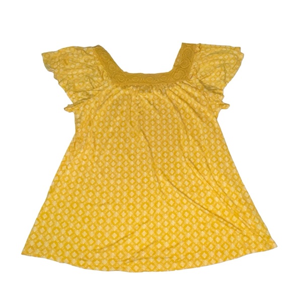 Old Navy Crochet Neckline Geometric Squares Rayon Top - Women’s 2X - Picture 5 of 12